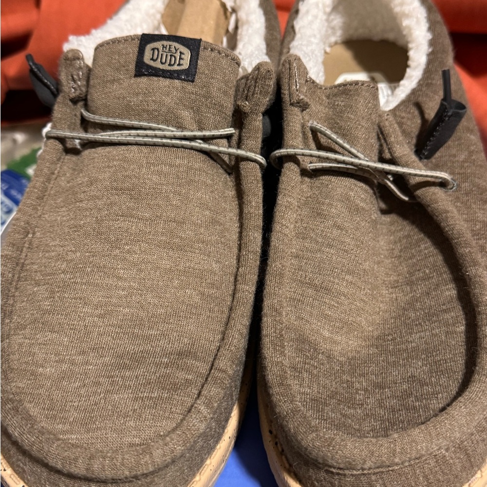Hey Dude Men's Brown Slip-On Loafers mixed size left 8M Right 9M